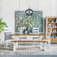 A&B Home Bundle of 6 21" x 24" 6-Light Blue and White Classic Curves Wooden Chandelier