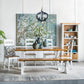 A&B Home Bundle of 6 21" x 24" 6-Light Blue and White Classic Curves Wooden Chandelier