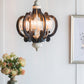A&B Home Bundle of 6 21" x 24" 6-Light Blue and White Classic Curves Wooden Chandelier