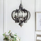 A&B Home Bundle of 6 21" x 24" 6-Light Charcoal Gray Classic Curves Wooden Chandelier