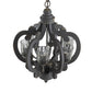 A&B Home Bundle of 6 21" x 24" 6-Light Charcoal Gray Classic Curves Wooden Chandelier