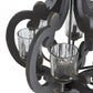 A&B Home Bundle of 6 21" x 24" 6-Light Charcoal Gray Classic Curves Wooden Chandelier