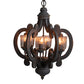 A&B Home Bundle of 6 21" x 24" 6-Light Charcoal Gray Classic Curves Wooden Chandelier