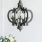 A&B Home Bundle of 6 21" x 24" 6-Light Charcoal Gray Classic Curves Wooden Chandelier