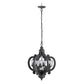A&B Home Bundle of 6 21" x 24" 6-Light Charcoal Gray Classic Curves Wooden Chandelier