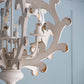 A&B Home Bundle of 6 25" x 26" 4-Light Weathered White Wooden Frame Chandelier