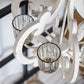 A&B Home Bundle of 6 Baroda 21" x 24" 6-Light Distressed Cream Wooden Chandelier With Glass