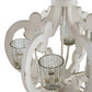 A&B Home Bundle of 6 Baroda 21" x 24" 6-Light Distressed Cream Wooden Chandelier With Glass