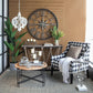 A&B Home Bundle of 6 Baroda 21" x 24" 6-Light Distressed Cream Wooden Chandelier With Glass