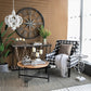 A&B Home Bundle of 6 Baroda 21" x 24" 6-Light Distressed Cream Wooden Chandelier With Glass
