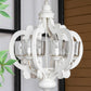 A&B Home Bundle of 6 Baroda 21" x 24" 6-Light Distressed Cream Wooden Chandelier With Glass