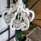 A&B Home Bundle of 6 Baroda 21" x 24" 6-Light Distressed Cream Wooden Chandelier With Glass