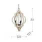 A&B Home Bundle of 6 Bellamy 16" x 30" Distressed White and Wood Chandelier