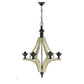 A&B Home Bundle of 6 Harper 22" x 32" 6-Light Distressed White Wood Chandelier With Black Metal Fixture