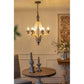 A&B Home Bundle of 6 Harper 22" x 32" 6-Light Distressed White Wood Chandelier With Black Metal Fixture