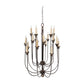 A&B Home Bundle of 6 Langley 22" x 30" 16-Light Natural Hardwood and Iron Chandelier