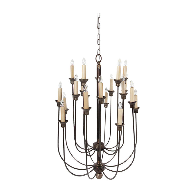 A&B Home Bundle of 6 Langley 22" x 30" 16-Light Natural Hardwood and Iron Chandelier