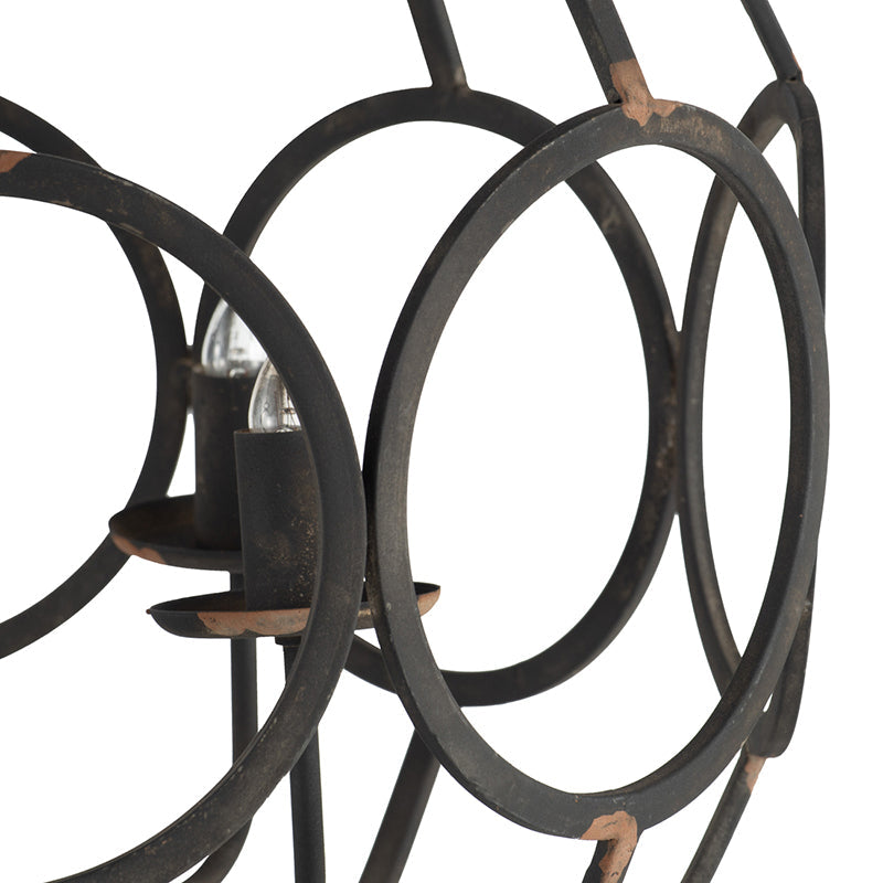 A&B Home Bundle of 6 Malin 22" x 29" 4-Light Matte Black Orb Metal Chandelier