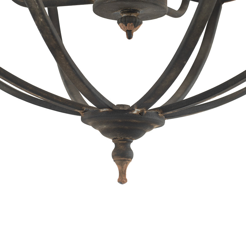 A&B Home Bundle of 6 Malin 22" x 29" 4-Light Matte Black Orb Metal Chandelier