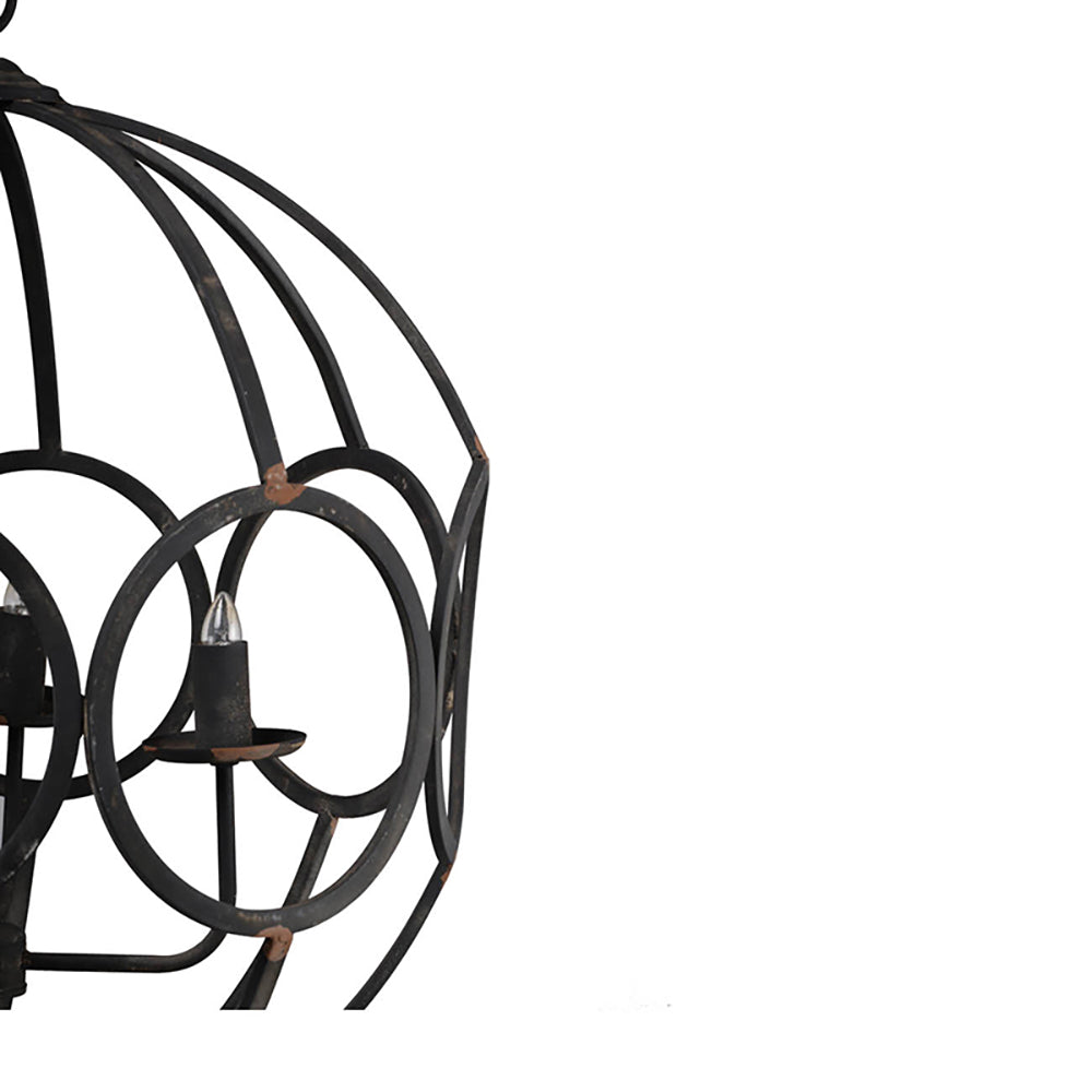 A&B Home Bundle of 6 Malin 22" x 29" 4-Light Matte Black Orb Metal Chandelier
