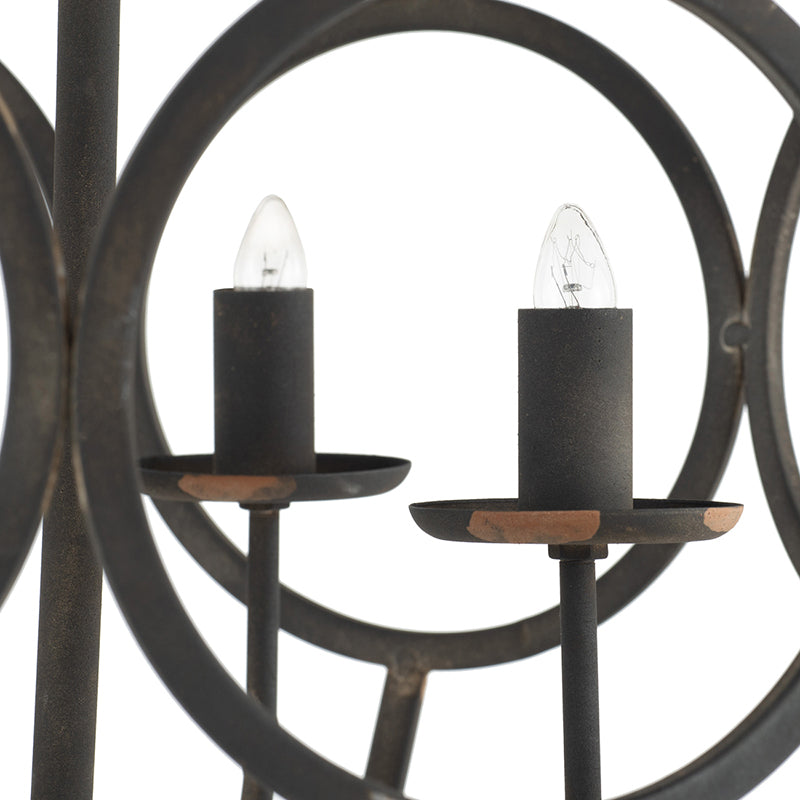 A&B Home Bundle of 6 Malin 22" x 29" 4-Light Matte Black Orb Metal Chandelier
