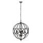 A&B Home Bundle of 6 Malin 22" x 29" 4-Light Matte Black Orb Metal Chandelier