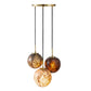 A&B Home Bundle of 6 Meri 20" x 88" 3-Light Blue Toned Glass Orb Pendant Lighting