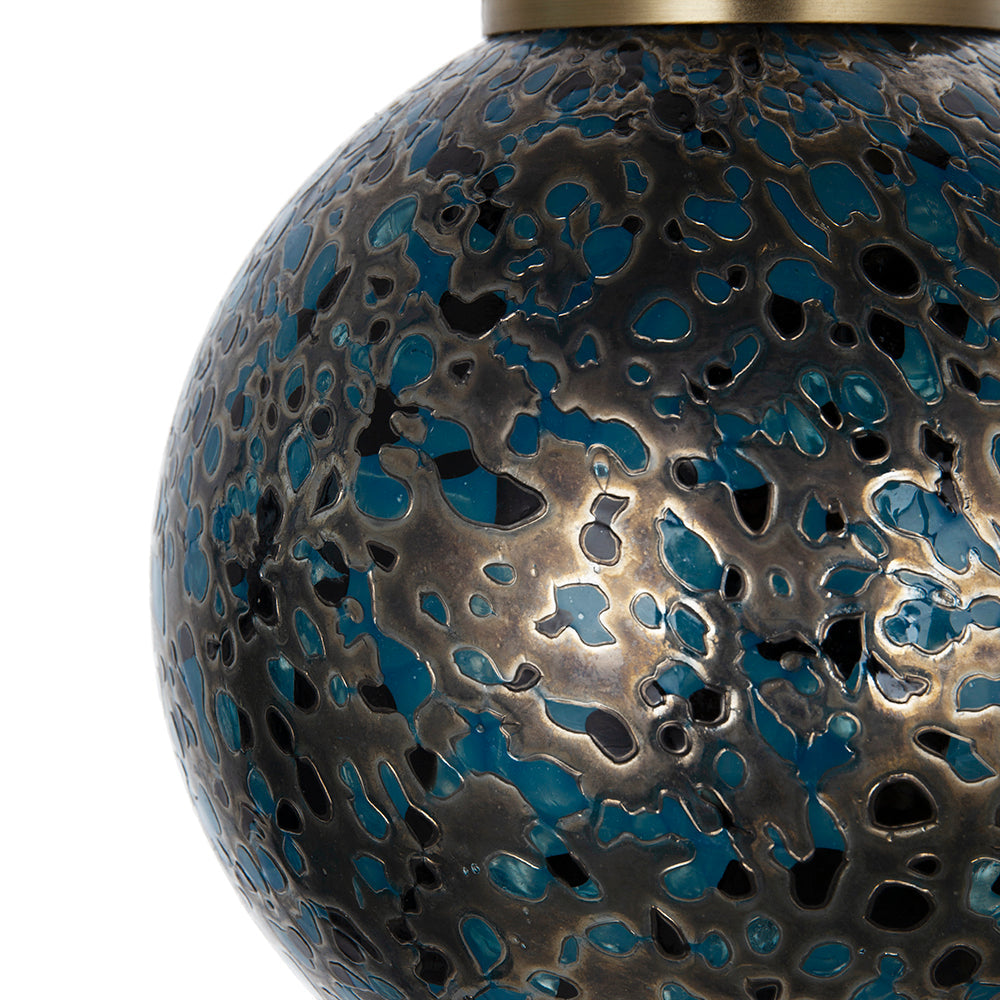 A&B Home Bundle of 6 Meri 20" x 88" 3-Light Blue Toned Glass Orb Pendant Lighting