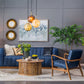 A&B Home Bundle of 6 Meri 20" x 88" 3-Light Blue Toned Glass Orb Pendant Lighting