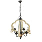 A&B Home Bundle of 6 Swithun 15" x 24" 4-Light Distressed White Rustic Wooden Chandelier
