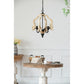 A&B Home Bundle of 6 Swithun 15" x 24" 4-Light Distressed White Rustic Wooden Chandelier