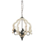 A&B Home Bundle of 6 Swithun 15" x 24" 4-Light Distressed White Rustic Wooden Chandelier
