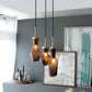 A&B Home Bundle of 6 Trevor 14" x 91" 3-Light Brown Hue Glass Pendant Light