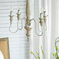 A&B Home Bundle of 7 18" x 25" 4-Light Distressed White Wooden Chandelier