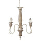 A&B Home Bundle of 7 18" x 25" 4-Light Distressed White Wooden Chandelier