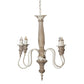 A&B Home Bundle of 7 18" x 25" 4-Light Distressed White Wooden Chandelier