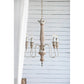 A&B Home Bundle of 7 18" x 25" 4-Light Distressed White Wooden Chandelier