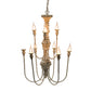 A&B Home Bundle of 7 19" x 29" Distressed White and Metal Chandelier