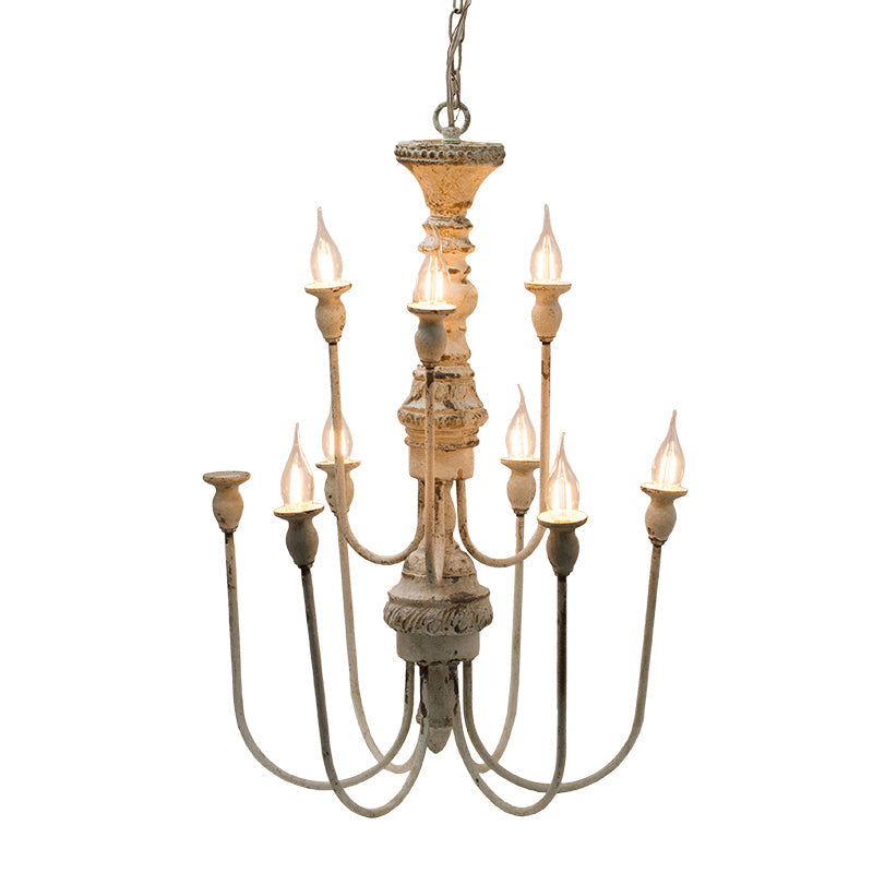 A&B Home Bundle of 7 19" x 29" Distressed White and Metal Chandelier
