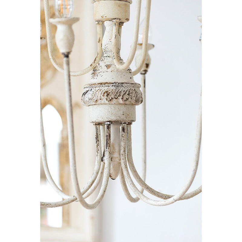 A&B Home Bundle of 7 19" x 29" Distressed White and Metal Chandelier