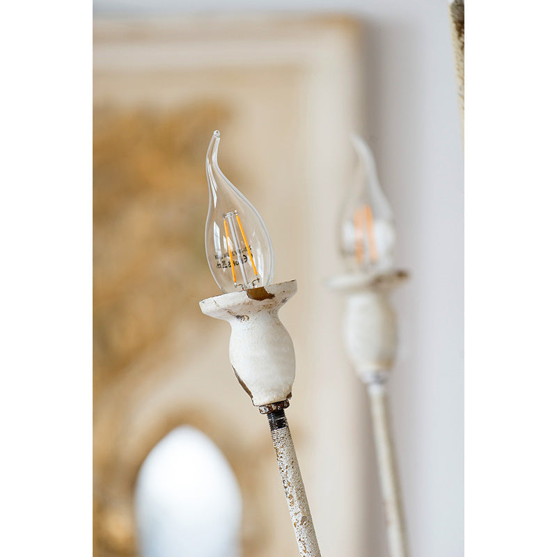 A&B Home Bundle of 7 19" x 29" Distressed White and Metal Chandelier