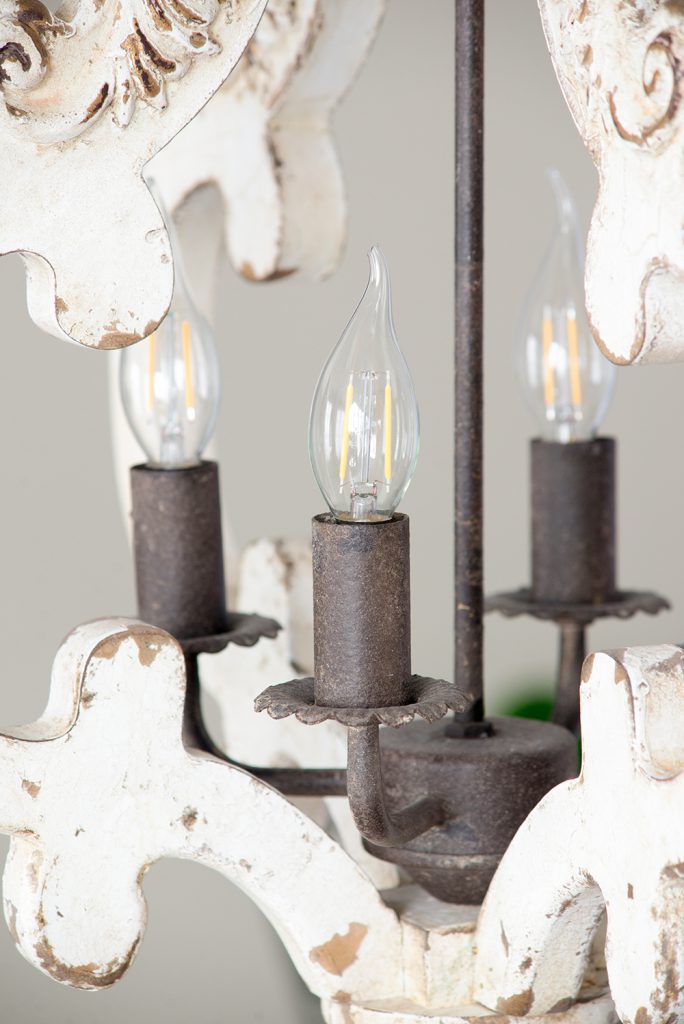 A&B Home Bundle of 7 20" x 27" Off-White and Bronze Chandelier