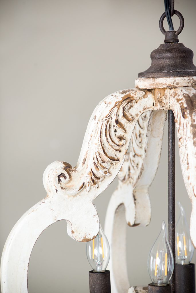 A&B Home Bundle of 7 20" x 27" Off-White and Bronze Chandelier