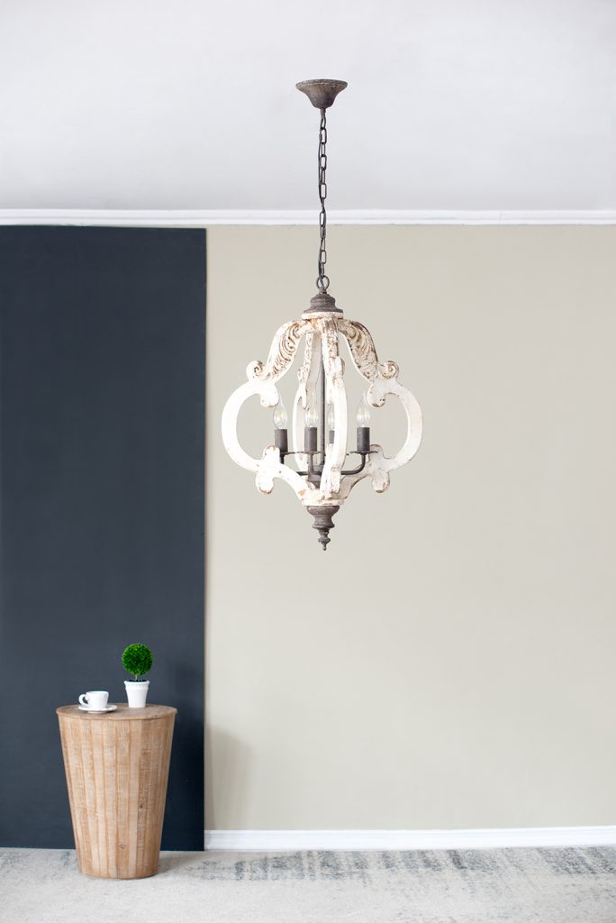 A&B Home Bundle of 7 20" x 27" Off-White and Bronze Chandelier