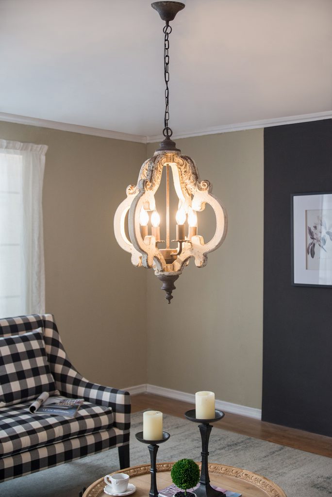 A&B Home Bundle of 7 20" x 27" Off-White and Bronze Chandelier