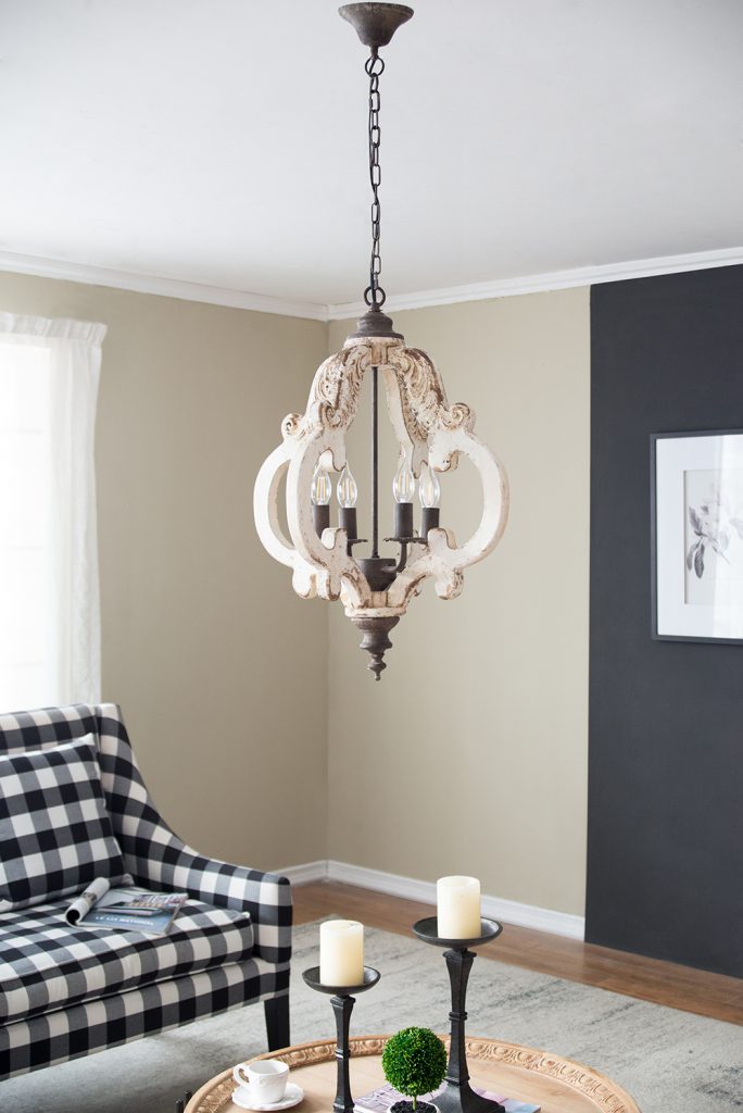 A&B Home Bundle of 7 20" x 27" Off-White and Bronze Chandelier