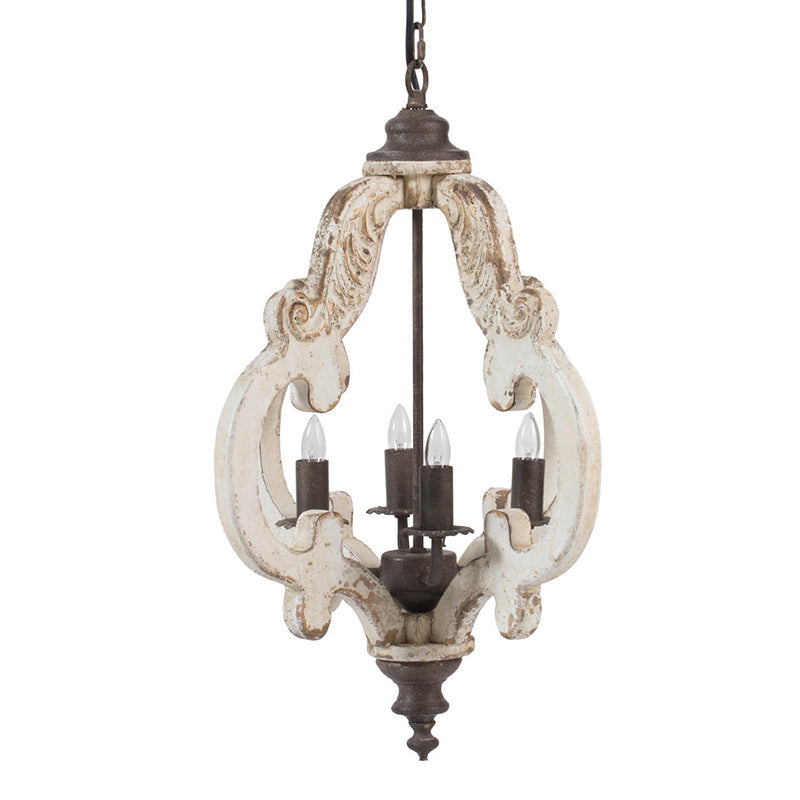 A&B Home Bundle of 7 20" x 27" Off-White and Bronze Chandelier