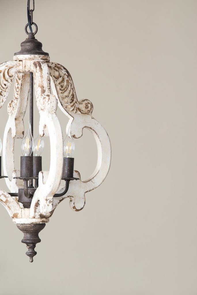 A&B Home Bundle of 7 20" x 27" Off-White and Bronze Chandelier