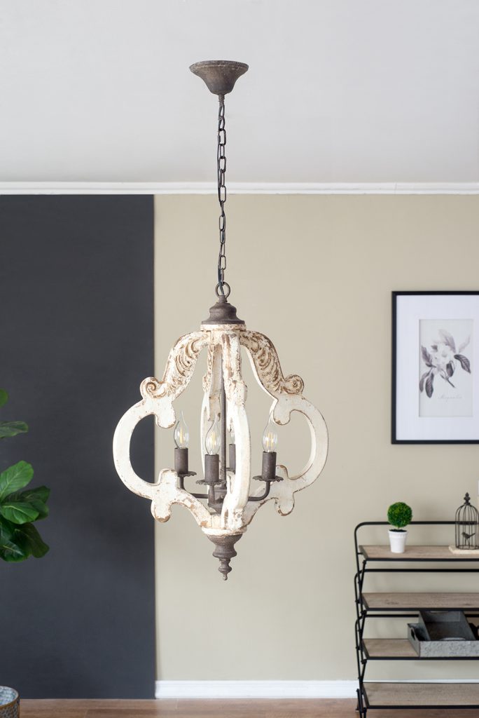 A&B Home Bundle of 7 20" x 27" Off-White and Bronze Chandelier