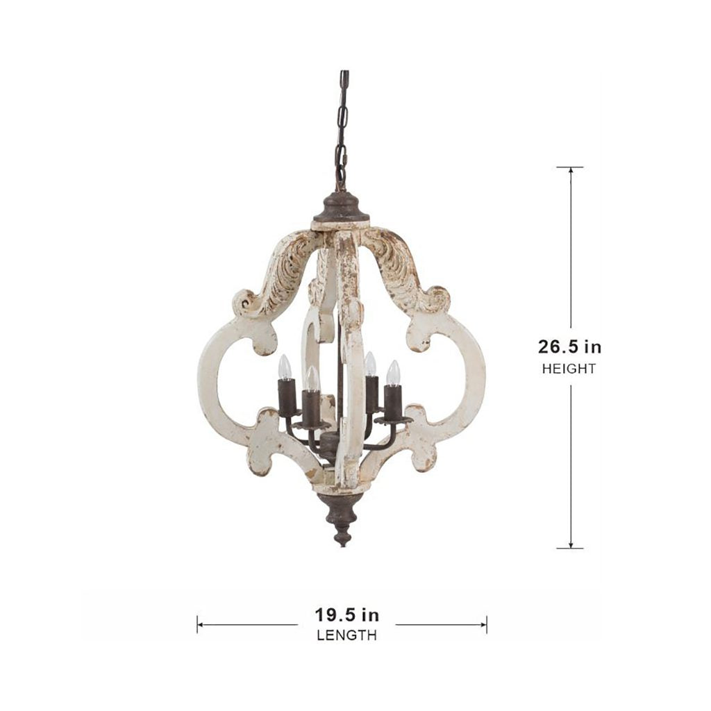 A&B Home Bundle of 7 20" x 27" Off-White and Bronze Chandelier